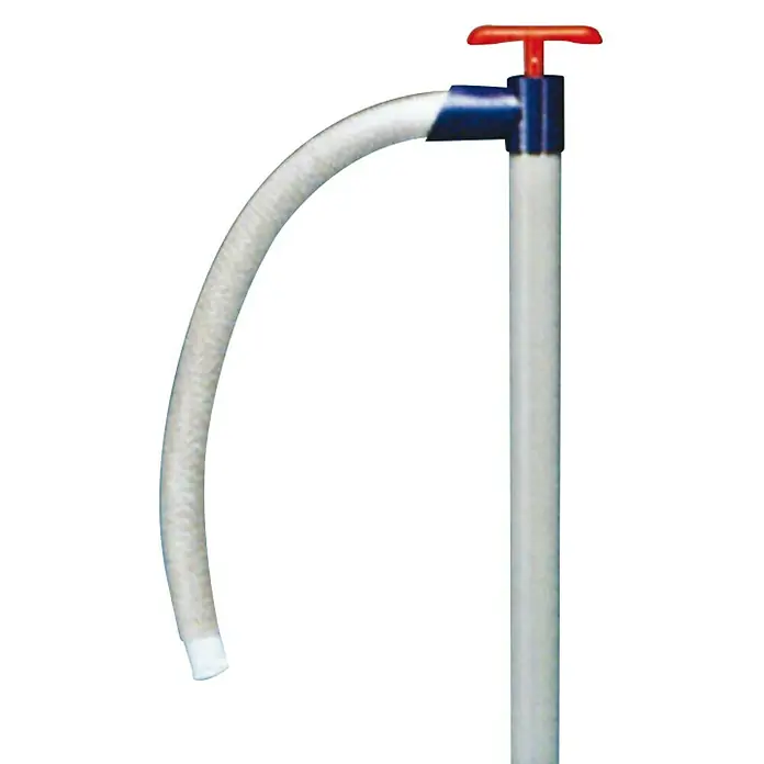 Bomba de achique - Capacidad de bombeo máx.: 0,5 l/min - La bomba de barril para diversos líquidos con salida curva y mango rojo es una herramienta práctica.