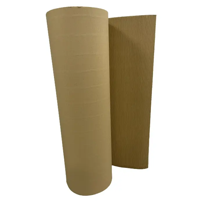 Cartón para pintor - L x An: 50 m x 90 cm, Marrón - Rollo de cartón corrugado marrón, ideal para embalaje, protección y proyectos de manualidades. Versátil y ecológico.