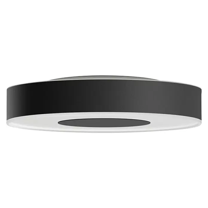 Philips Hue LED-Deckenleuchte rund White and color ambience Infuse M - Ø x H: 38,1 x 8,4 cm, RGBW - Moderne Deckenleuchte in Schwarz und Weiß. Elegantes Design für stilvolle Beleuchtung in jedem Raum.