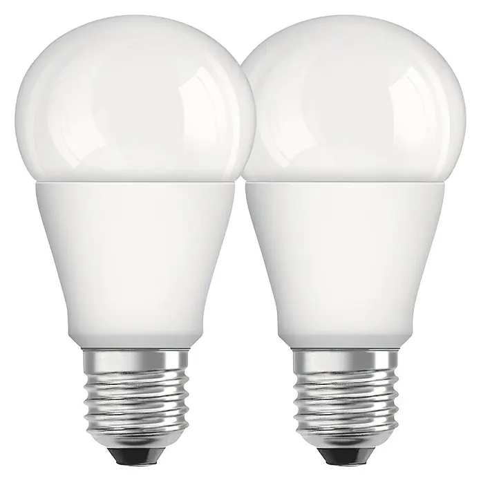 Voltolux LED-Lampen Set Glühlampenform E27 matt - E27, Nicht Dimmbar, Warmweiß, 806 lm, 8,5 W - Zwei weiße LED-Glühbirnen mit E27-Sockel. Ideal für eine helle und energieeffiziente Beleuchtung in Ihrem Zuhause.