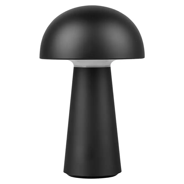 Trio Leuchten Akku-Tischleuchte Lennon - 2 W, L x B x H: 13,6 x 13,6 x 22 cm, Schwarz, Warmweiß - Elegante, mattschwarze Tischleuchte in Pilzform. Das moderne Design macht die Lampe zu einem stilvollen Accessoire in jedem Raum.