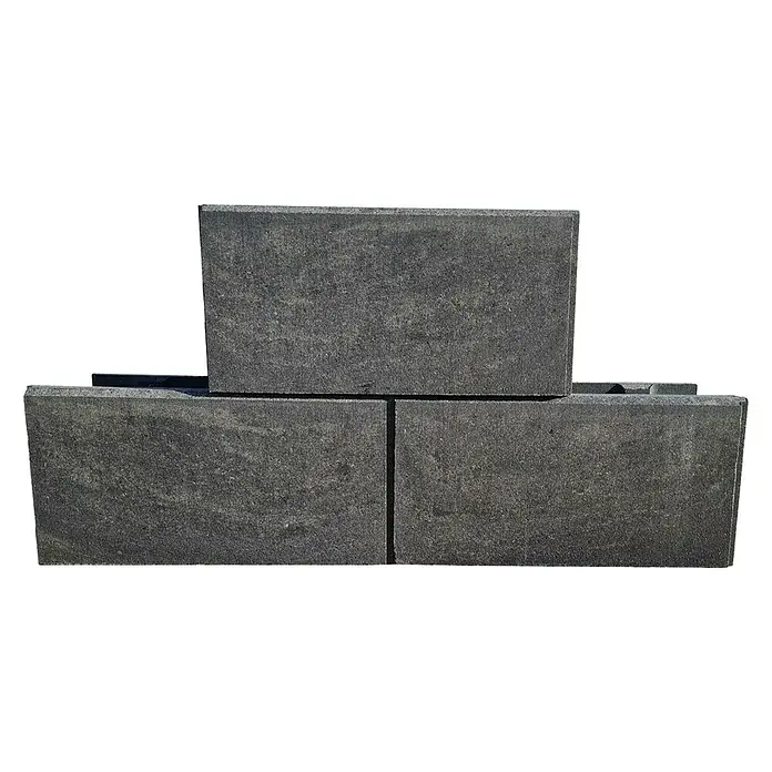 Diephaus Schalungsstein Cary - 50 x 24 x 25 cm, Quarzit, Beton - Gestapelte Pflastersteine in Grau, ideal für Gartenwege oder Terrassen. Strapazierfähig und stilvoll.