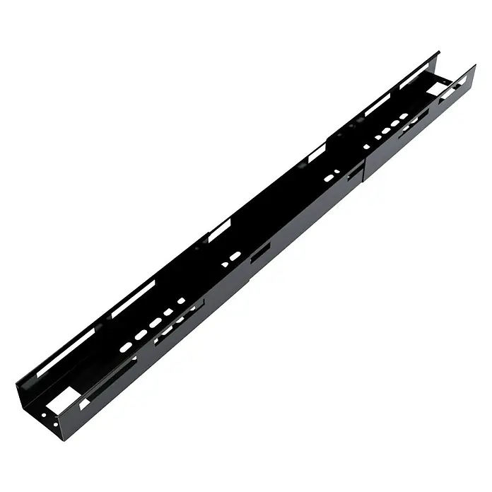 Kabelkanal BOXIT Varioplex - Schwarz - Schwarze Rackmount-Gleitschienen für eine einfache Installation von Geräten in Racks, die eine sichere und stabile Lösung bieten.