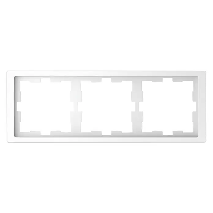 Merten System Design Abdeckrahmen D-Life MEG4030-6535 - Lotosweiß, 3-fach, Kunststoff - Weißer dreifacher Rahmen für Schalter oder Steckdosen zur Installation an der Wand. Perfekt für die Montage von drei Einsätzen nebeneinander.