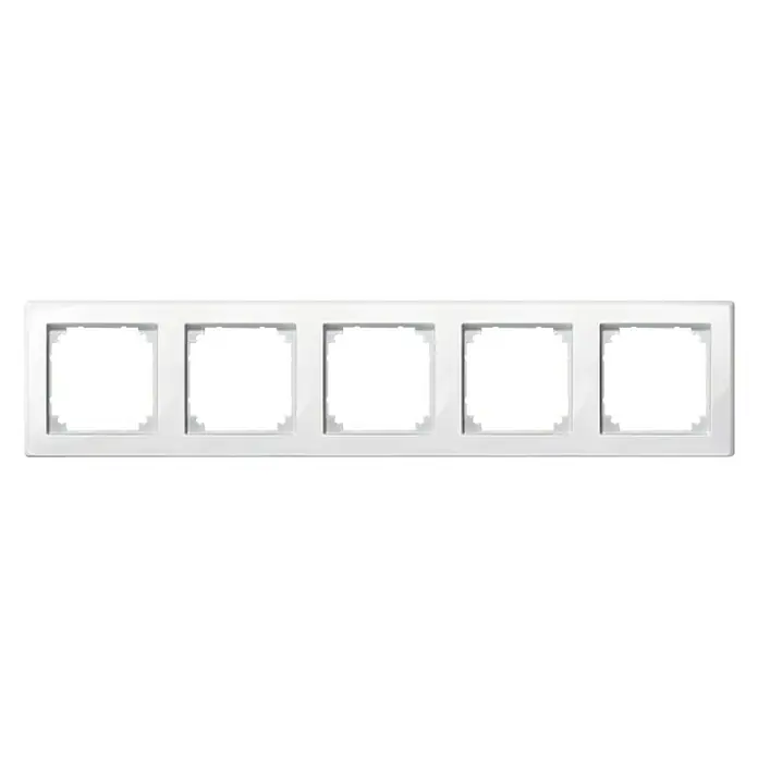 Merten M-SMART Abdeckrahmen 478519 - Polarweiß glänzend, 5-fach, Kunststoff - Weißer Fünffach-Schalterrahmen zur stilvollen Integration von Schaltern und Steckdosen in jede Raumgestaltung. Zeitloses Design für ein modernes Zuhause.