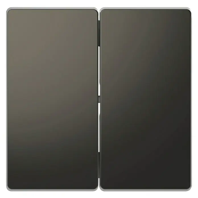 Merten System Design Serienschalterwippe MEG3400-6034 - Anthrazit matt, Kunststoff - Ansicht eines faltbaren Smartphones mit zwei Displays und einem schlanken, silberfarbenen Rahmen für ein modernes Aussehen.