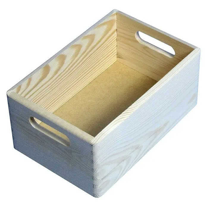 Zeller Present Caja de almacenaje - S, L x An x Al: 30 x 20 x 15 cm, Conífera - Caja de almacenamiento de madera con asas laterales, ideal para organizar objetos en el hogar.