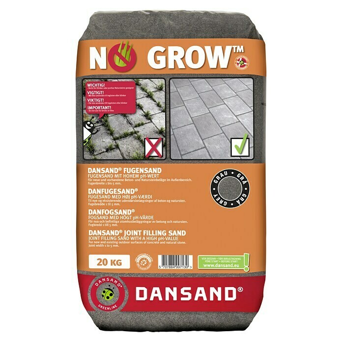 Dansand Fugensand No GrowGrau, Fugenbreite: 1 mm - 5 mm, 20 kg Front View