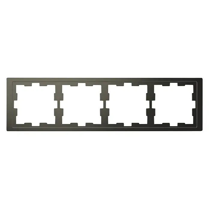 Merten System Design Abdeckrahmen D-Life MEG4040-6534 - Anthrazit, 4-fach, Kunststoff - Eine graue Vierfach-Abdeckplatte für Lichtschalter oder Steckdosen, ideal für eine stilvolle Wandgestaltung und einfache Installation.