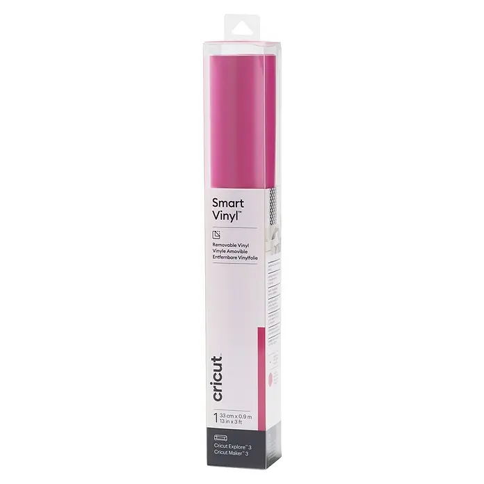 Cricut Vinylfolie Smart Vinyl Ablösbar - 1 Stk., Party Pink, 91 x 33 cm, Selbstklebend - Pinke Cricut Smart Vinyl Rolle, ablösbare Vinylfolie für Cricut Explore 3 und Maker 3.