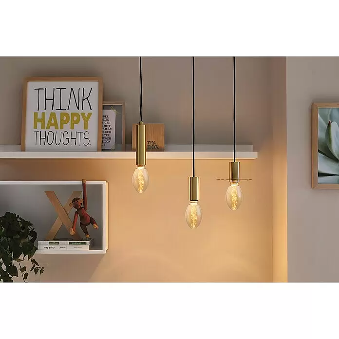 Paulmann Inner Glow LED-Lampe Vintage Glühlampenform E27 - E27, Nicht Dimmbar, Gelb, 180 lm, 3,5 W, Kerze, Farbe: Gold - Stimmungsaufnahme