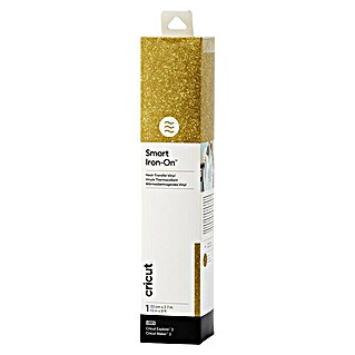 Cricut Aufbügelfolie Smart Iron-On (Glitter Gold, L x B: 273 x 33 cm, Passend für: Cricut Explore® 3 und Cricut Maker® 3)