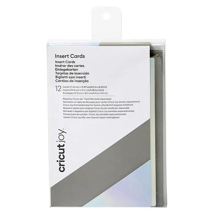 Cricut Joy Einlegekarten-Set Insert Cards - 12 -tlg., Mehrfarbig, L x B: 15,9 x 11,4 cm - Cricut Joy Insert Cards Packung mit Karten, Einlegern und Umschlägen zum Basteln von individuellen Grußkarten und Einladungen.