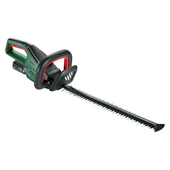 Bosch Power for All 18V Akku-Heckenschere UniversalHedgeCut 18V-55 - 18 V, Li-Ionen, 1 Akku, Schnittlänge: 50 cm - Akku-Heckenschere von Bosch, ein zuverlässiges Werkzeug für den Gartenschnitt. Optimal für präzise und mühelose Gartenarbeit.