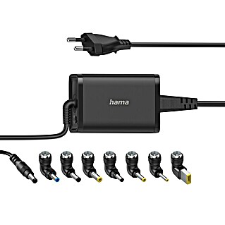 Hama Cargador universal para portátil (8 conectores, Negro, L x An x Al: 3,1 x 5,5 x 1,3 cm)