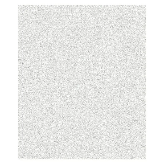 Rasch Wallton Vliestapete Klassische Putzoptik - Weiß, Uni, 25 x 1,06 m, Feine Struktur, Glänzend - Texturierte weiße Oberfläche, ideal für Hintergründe und Design.