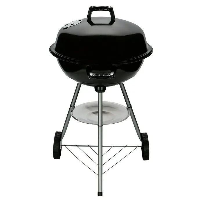 Grillstar Kugelgrill Montana - Durchmesser Grillfläche: 46 cm, Schwarz - Schwarzer Kugelgrill mit Deckel und Rädern, ideal für Gartenpartys und Grillabende. Der Grill bietet ausreichend Platz für köstliche Speisen.