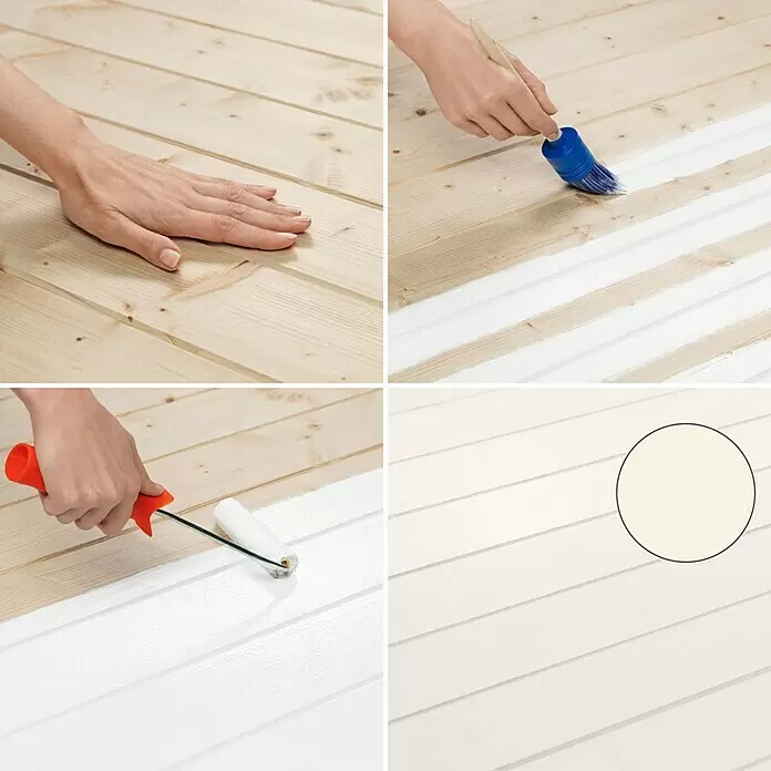 SCHÖNER WOHNEN-Farbe Pep up Weißlack für Holzböden & -Treppen - Antikweiß, Seidenmatt, 1 l, Wasserbasiert - Anwendungsbeispiel