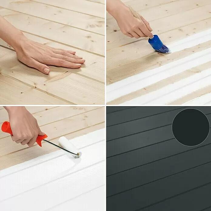 SCHÖNER WOHNEN-Farbe Pep up Weißlack für Holzböden & -Treppen - Anthrazit, Seidenmatt, 1 l, Wasserbasiert - Anwendungsbeispiel