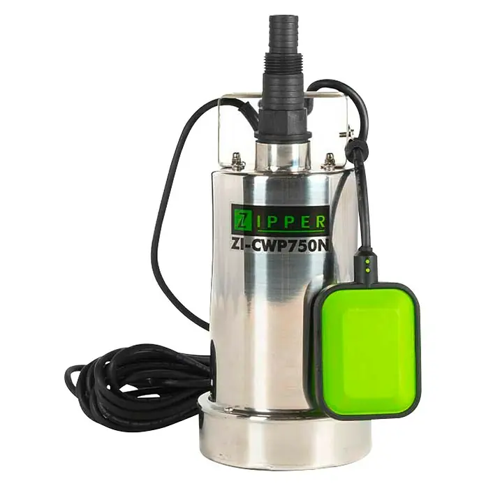 Zipper Frischwasserpumpe ZI-CWP750N - 750 W, Max. Fördermenge: 11 m³/h - Die Zipper ZI-CWP750N Tauchpumpe aus Edelstahl ist ideal für Schmutzwasser. Robust und zuverlässig für vielfältige Einsatzbereiche.