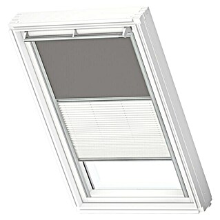 Velux Dachfenster-Kombirollo Plus DFD 206 0705S (Farbe: Grau/Weiß - 0705S, Farbe Schiene: Aluminium)