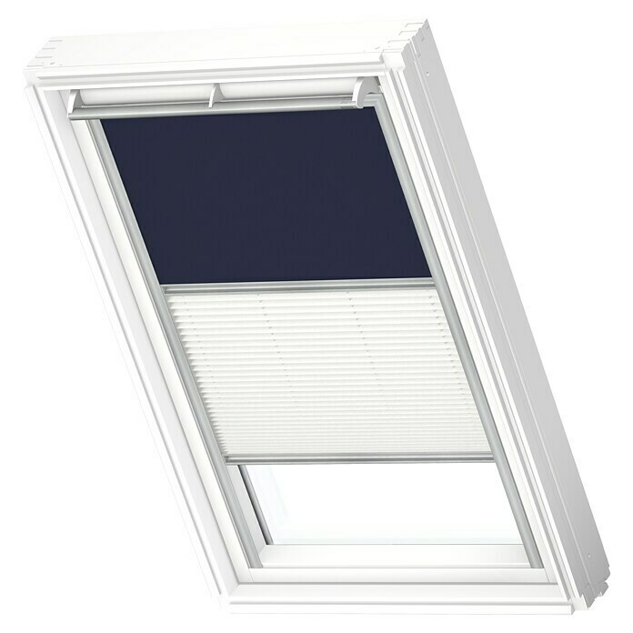 Dachfensterrollo Schiene: Manuell) | (Farbe: 1100S, DKL SK08 Farbe Velux - Dunkelblau Aluminium, BAUHAUS 1100S