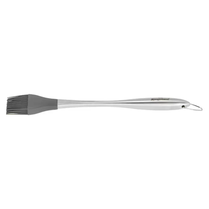 Kingstone Grillbesteck - Länge: 30 cm, Silikon, Edelstahl, Schwarz/Silber