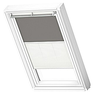 Velux Dachfenster-Kombirollo Plus DFD SK08 0705SWL (Farbe: Grau/Weiß - 0705SWL, Farbe Schiene: Weiß)