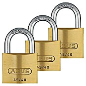 Abus Vorhängeschloss-Set 45/40 Gleichschließend (B x H: 39 x 60 mm, Bügelstärke: 6,5 mm, Messing, 3 Stk.) | BAUHAUS