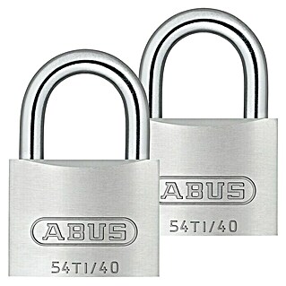 Abus Set ključavnic Titalium 54TI/40 z enakim zaklepanjem (Š x V: 38 x 57 mm, Debelina obešala: 6 mm, Titalium Special Aluminium, 2 kos)