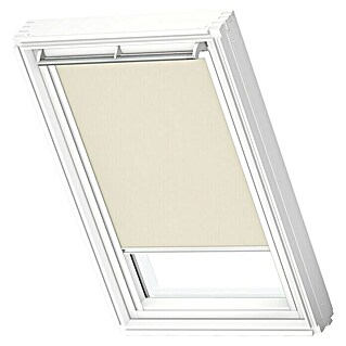 Velux Dachfensterrollo RFL FK06 1086SWL (Farbe: Hellbeige - 1086SWL, Farbe Schiene: Weiß, Manuell)