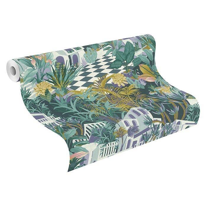 Rasch Tropical House Vliestapete Landschaft (Hellblau, Floral, 10,05 x 0,53 m) | BAUHAUS