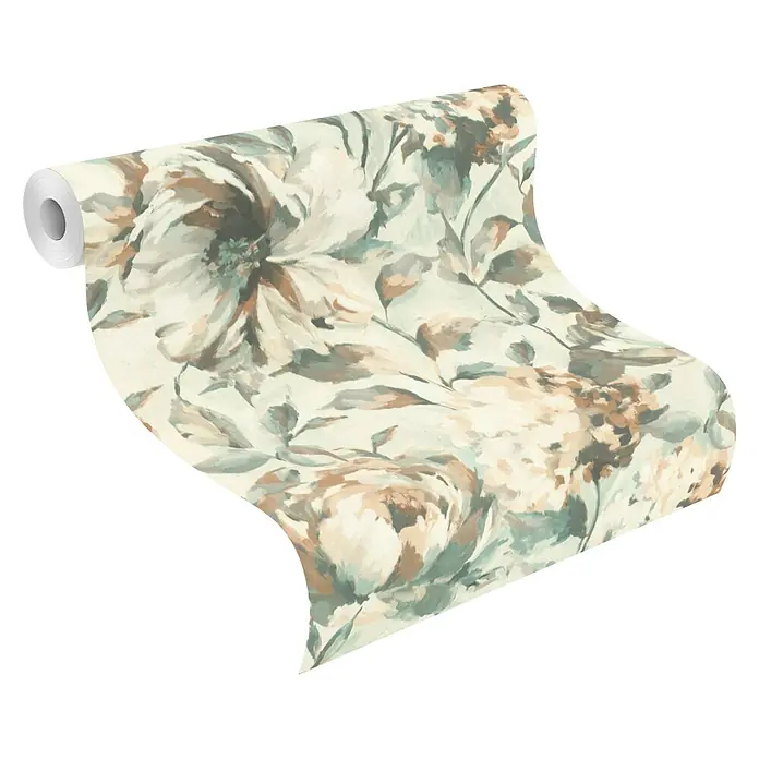 Rasch Florentine III Vliestapete Blumen - Weiß, Floral, 10,05 x 0,53 m - Rolle Vintage-Blumentapete mit einem eleganten und zeitlosen Design, das jedem Raum eine besondere Note verleiht.