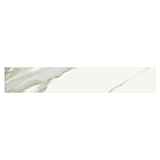 Sockelfliese Torino Bianco (10 x 60 cm, Weiß/Grau, Glänzend)