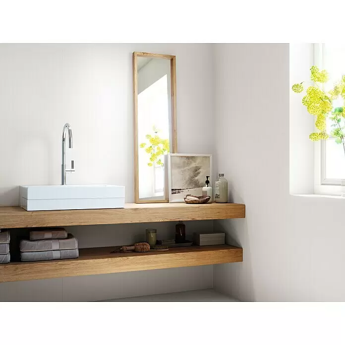 Wandfliese Blanco Natural Slim - 59 x 120 cm, Weiß, Matt - Stimmungsaufnahme