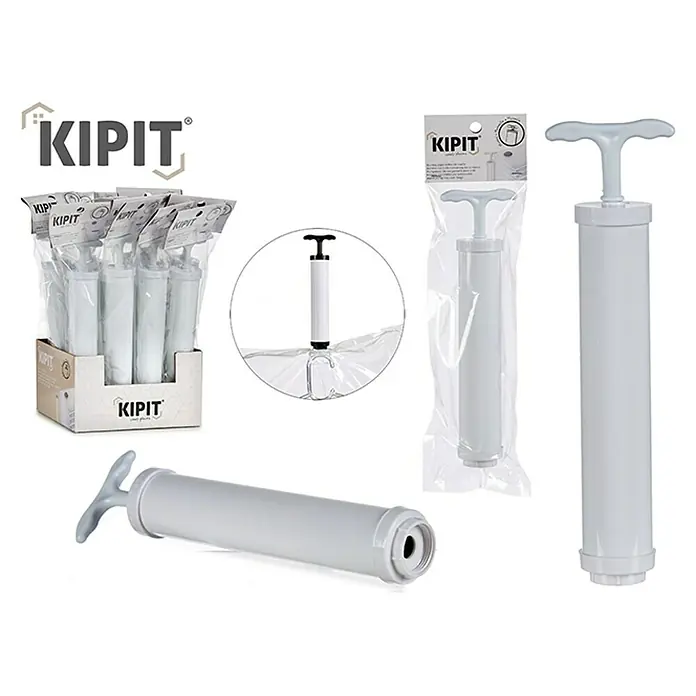 Bomba manual - Específico para: Bolsas de vacío - Imagen que muestra una variedad de bombas de mano KIPIT para usar con bolsas de vacío, presentadas en varios formatos.