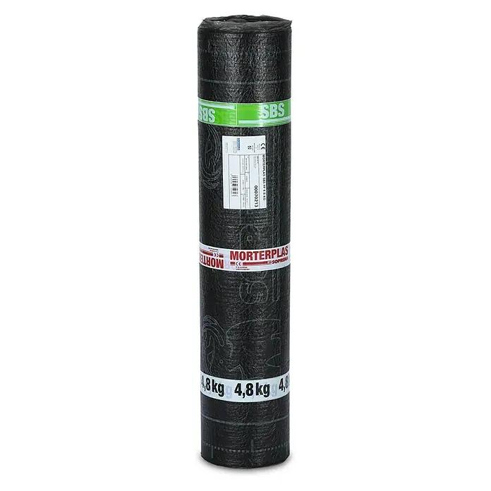 Soprema Lámina asfáltica Morterplas SBS FP - Otros, Gris - Rollo de lámina impermeabilizante Morterplas SBS FP 4.8 KG de Soprema, ideal para impermeabilizaciones de alta calidad en la construcción.