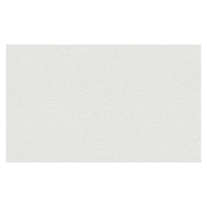 Rasch Wallton Vliestapete Grobe Textiloptik - Weiß, Uni, 10,05 x 0,53 m, Feine Struktur, Matt - Weißes Papier mit leichter Textur vor schwarzem Hintergrund. Ideal für Designprojekte, die eine subtile, elegante Note benötigen.
