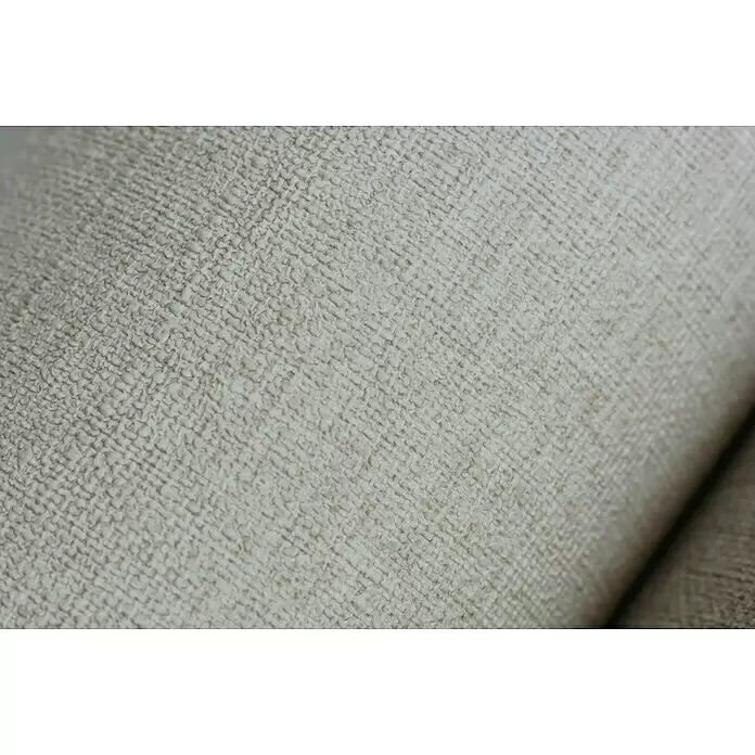 Rasch Salsa Vliestapete Textilstruktur - Hellgrau, Uni, 10,05 x 0,53 m - Hellbeiger/cremefarbener strukturierter Stoff, Bouclé-ähnlich, mit grober Webstruktur.
