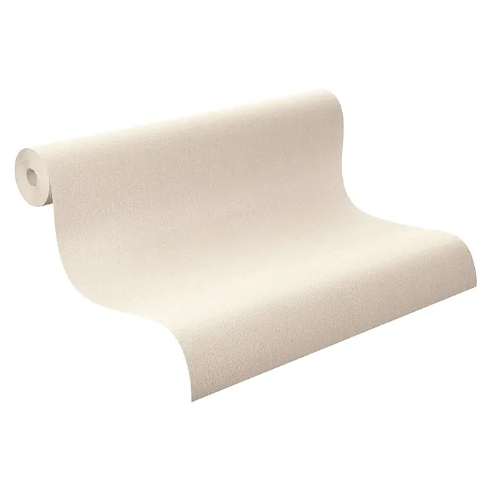 Rasch Salsa Vliestapete - Beige, Uni, 10,05 x 0,53 m - Eine Rolle cremefarbener Tapete mit dezenter Textur, die für ein elegantes und schlichtes Wanddesign ideal ist.