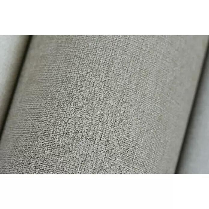Rasch Salsa Vliestapete - Braun, Uni, 10,05 x 0,53 m - Hellbeige strukturierter Stoff auf einer Rolle.