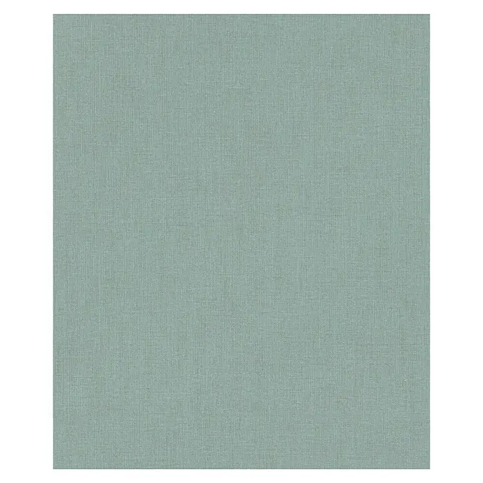 Rasch Florentine III Vliestapete - Blaugrau, Uni, 10,05 x 0,53 m - Nahaufnahme einer mintgrünen Stofftextur, die eine subtile und elegante Ästhetik für vielseitige Designanwendungen bietet.
