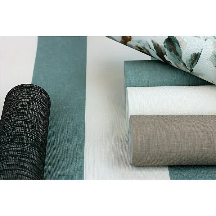Rasch Florentine III Vliestapete - Blaugrau, Uni, 10,05 x 0,53 m - Ein Arrangement von verschiedenen Rollen hochwertiger Tapeten in diversen Designs und Farben. Ideal für die Wandgestaltung.