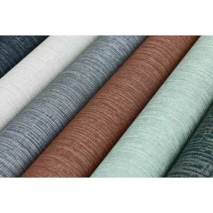 Rasch Florentine III Vliestapete Textile Stoffoptik - Dunkelgrau, Uni, 10,05 x 0,53 m - Mehrere Rollen texturierter Tapete in verschiedenen Farben mit gewebtem Muster.