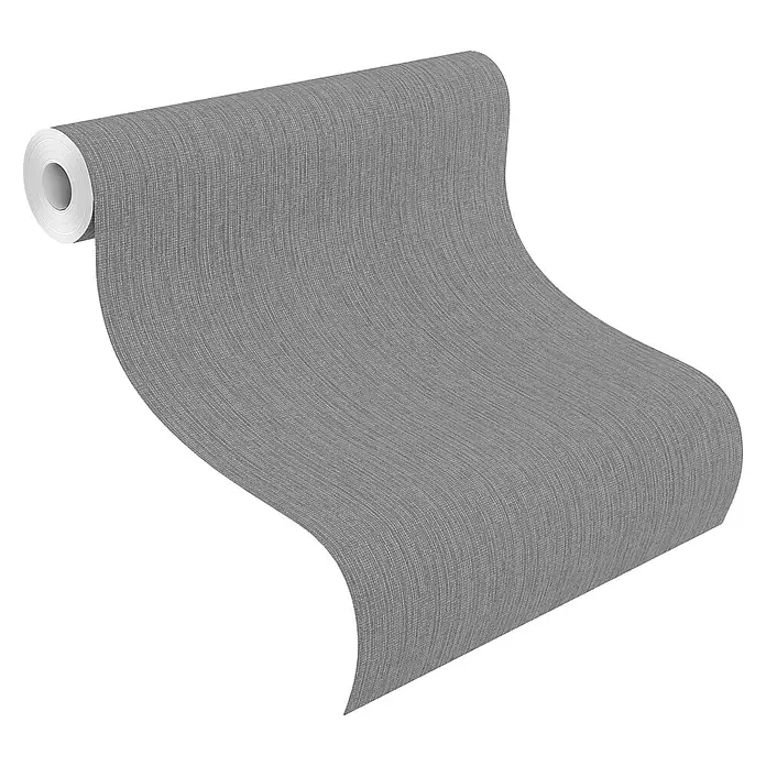 Rasch Florentine III Vliestapete Textile Stoffoptik - Dunkelgrau, Uni, 10,05 x 0,53 m - Eine Rolle graue Vliestapete mit dezenter Gewebestruktur. Das Wanddesign-Produkt bietet eine stilvolle und moderne Optik für Innenräume.