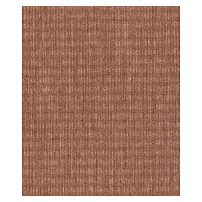 Rasch Florentine III Vliestapete Textile Stoffoptik - Rotbraun, Uni, 10,05 x 0,53 m - Nahaufnahme einer strukturierten, kupferfarbenen Stofftapete, die eine warme und einladende Textur für die Wanddekoration bietet.