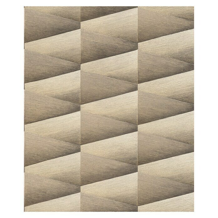 Rasch Composition Vliestapete (Mattgold, 3D-Optik, 10,05 x 0,53 m)