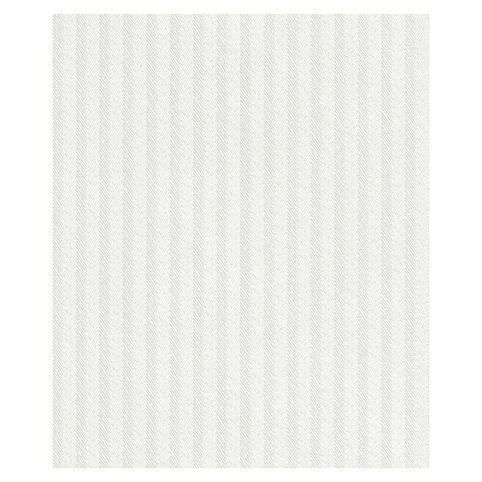 Rasch Wallton Vliestapete Fischgrät - Weiß, Streifen, 25 x 1,06 m - Fein gemustertes, weißes Textil mit subtilem Fischgrätmuster. Ideal für stilvolle Innenräume und anspruchsvolle Designprojekte.