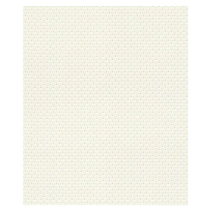 Rasch Tapetenwechsel 2 Vliestapete - Weiß, Grafisch, 10,05 x 0,53 m - Nahaufnahme einer strukturierten Tapete mit einem geometrischen Rautenmuster in einem sanften Beigeton, ideal für eine dezente Wandgestaltung.