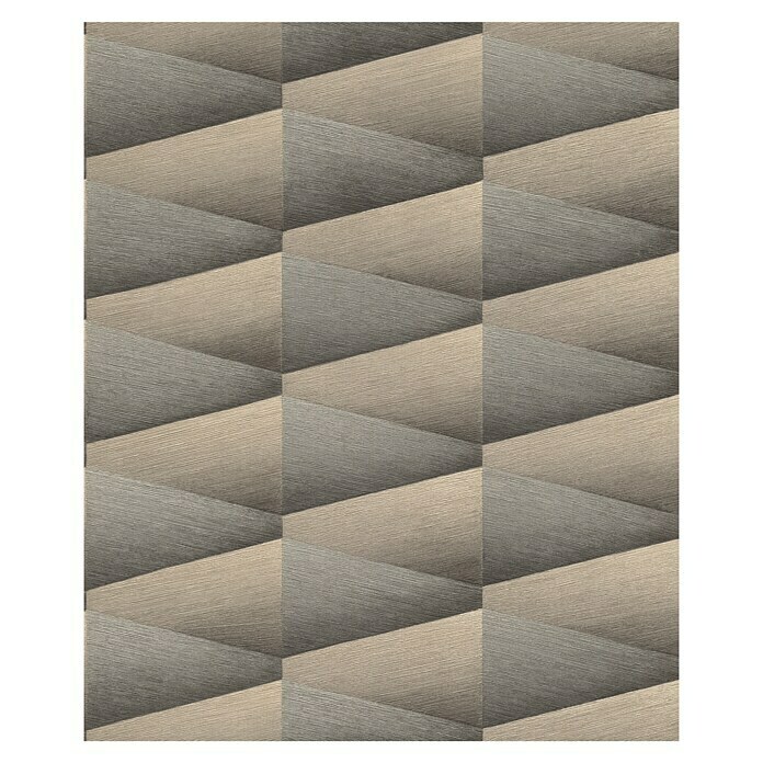 Rasch Composition Vliestapete 3D-Grafik (Anthrazit, Grafisch, 10,05 x 0,53 m)